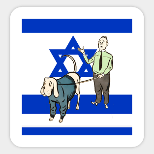 Israeli flag and dog walk Sticker
